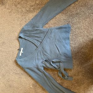 Cupcakes & Cashmere | tie up wool shirt